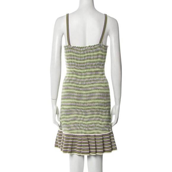 SANDRO, NWT Womens ‘Christie’ Stripe Knit Mini Dress, Vert Green Size FR 40 US 8 - Picture 4 of 14